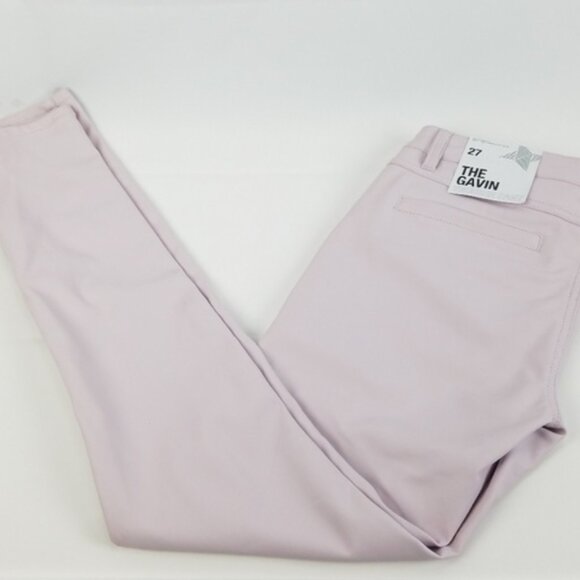 BCBG "The Gavin" Trouser Pant - Pastel Pink Faux Leather - NWT - Picture 1 of 15